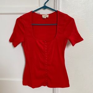 Sezane Grant Shirt Red